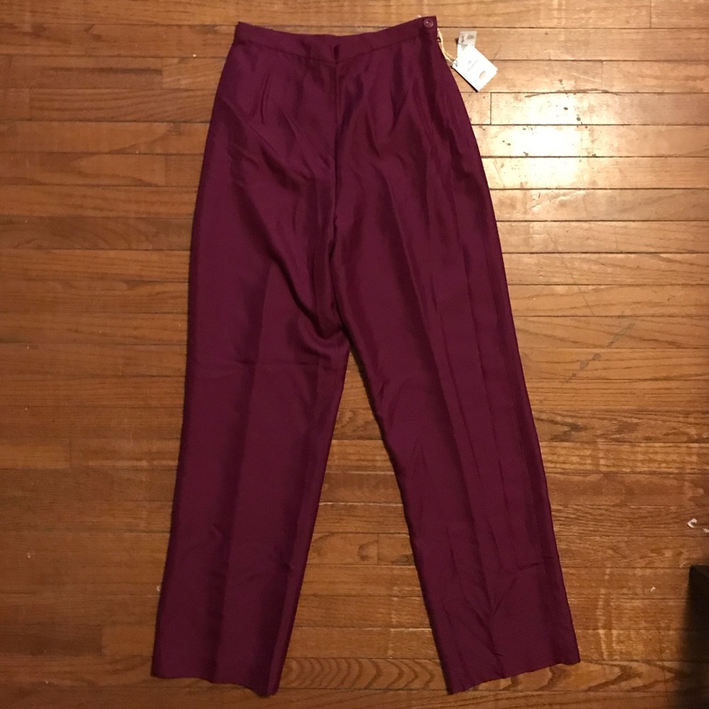 Talbots silk doupioni trouser wine/burgundy sz 4